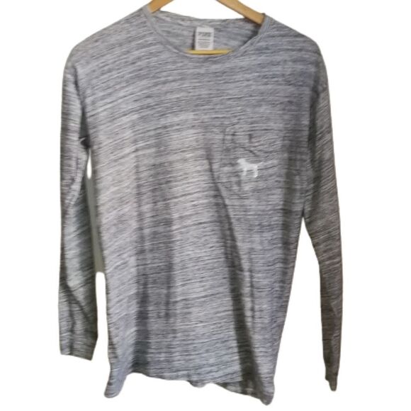 PINK Grey & White Dog Sequins Cotton Long Sleeves Sweatshirt Size XS - Picture 1 of 14
